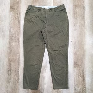 J. Jill Olive Green Live-in Chino Cropped Pants